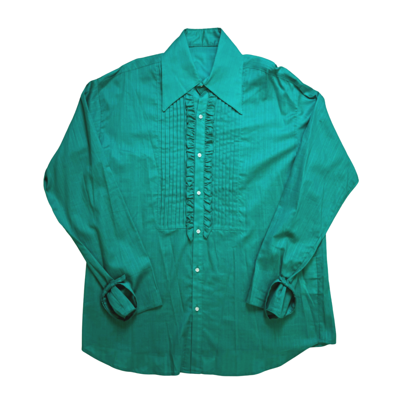 コットン60Sドビーフリルピンタックシャツ GREEN OPTRICO03A